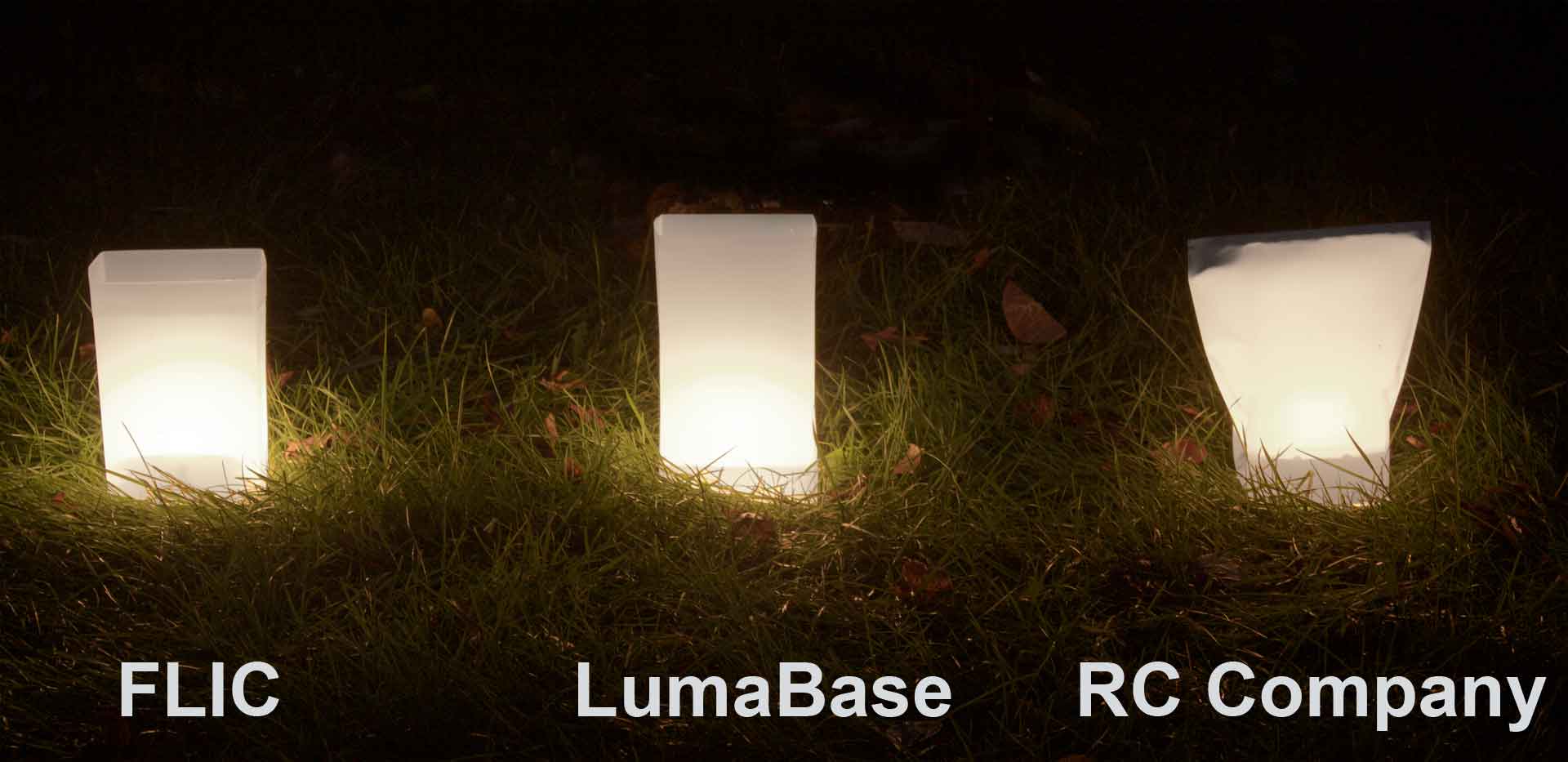 Compare luminaries at night